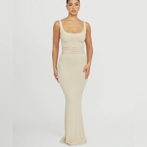 RIOT SWIM LOUNGE Roxi Ribbed Maxi Dress in Coconut Womens Size Large